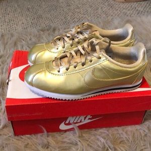 Gold Nike Cortez